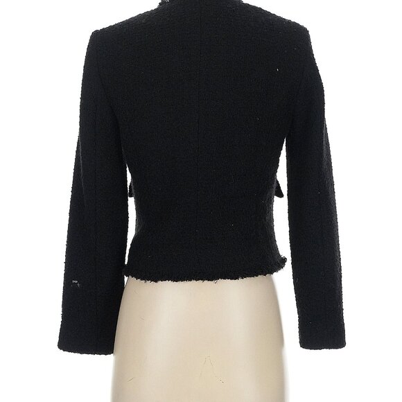NWT Mango MNG Pocket tweed jacket in Black, Size XS, $149 - Picture 7 of 8